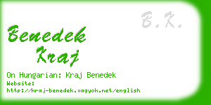 benedek kraj business card